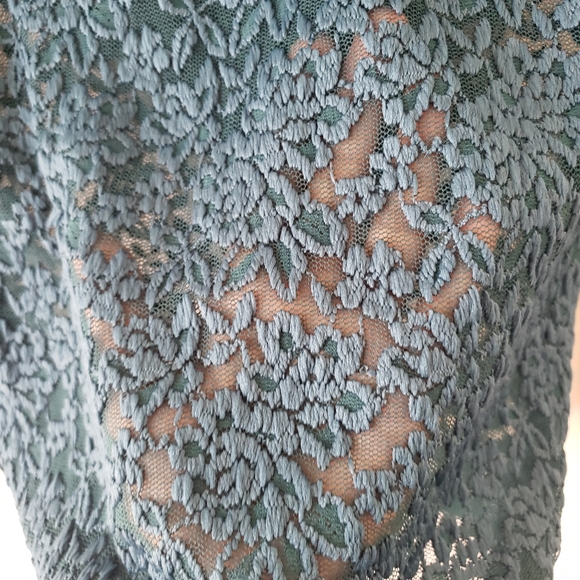 Turquoise net Blouse/Top - Picture 6 of 8